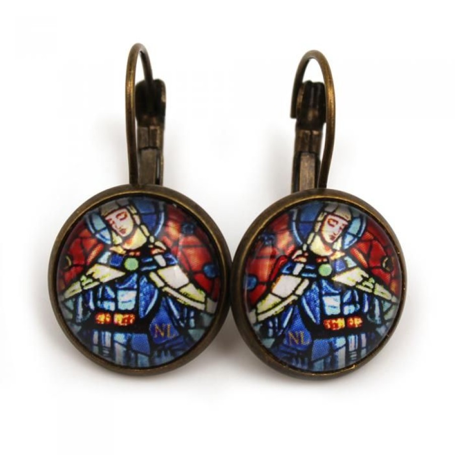 Boucles D'Oreilles Dormeuses Rondes 1.4Cm, Vierge | CATHEDRALE de reims Online