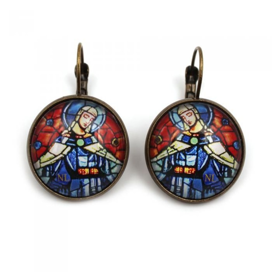 Boucles D'Oreilles Dormeuses Rondes 2Cm, Vierge | CATHEDRALE de reims New