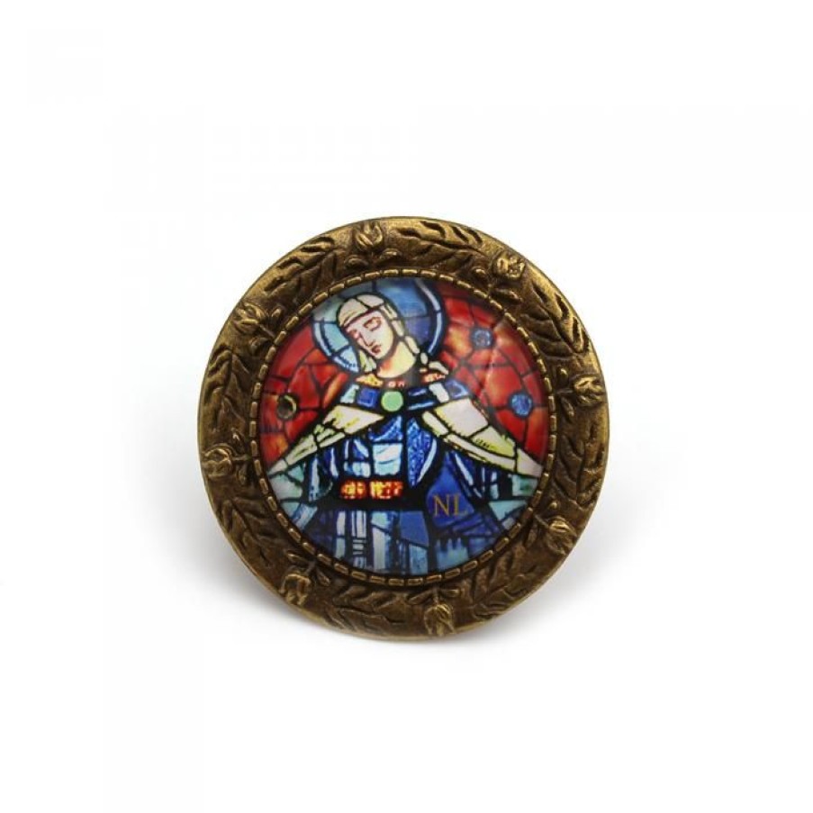 Bague Ronde Cabochon, Contour Decor Floral, Vierge | CATHEDRALE de reims Online