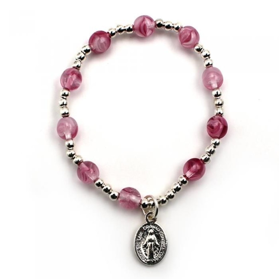 Bracelet Dizainier Enfant Perles Roses | CATHEDRALE de reims Hot