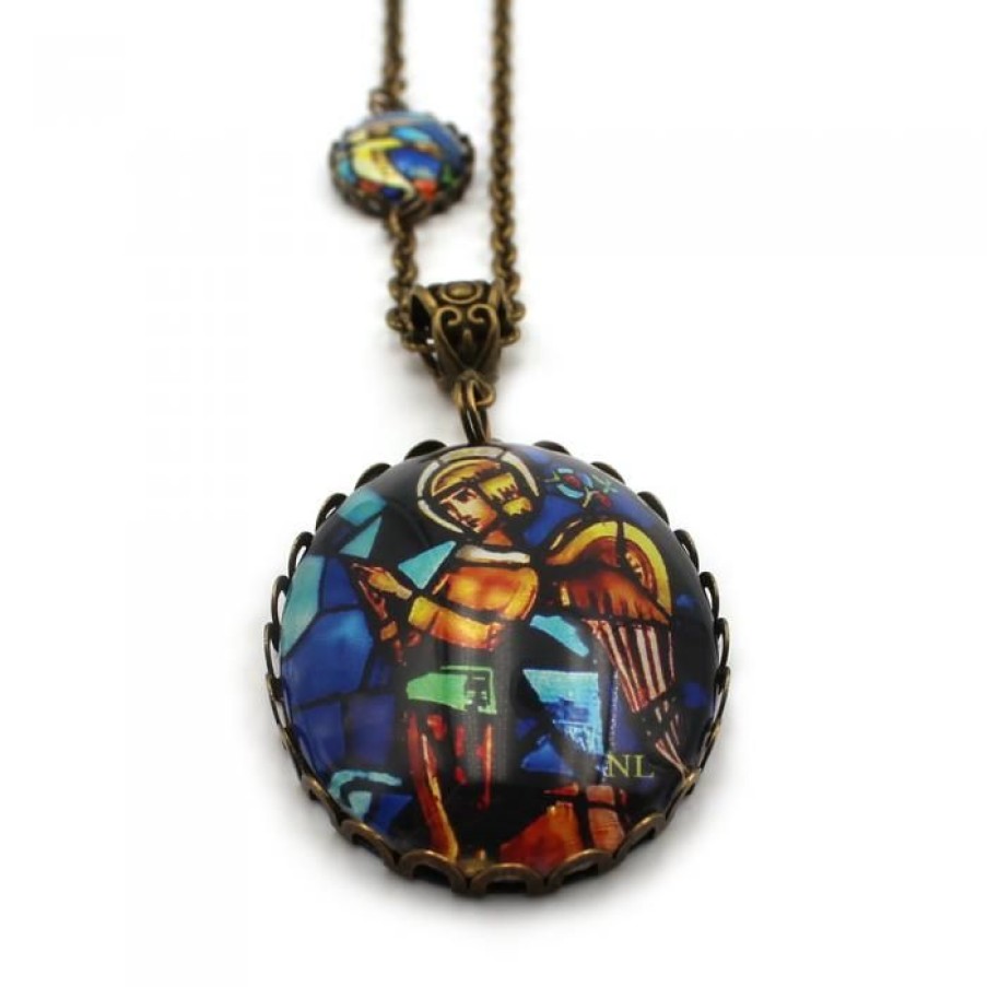 Collier 2 Cabochons Ange Et Colombe | CATHEDRALE de reims Clearance