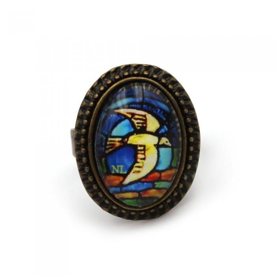 Bague Ovale Cabochon, Colombe | CATHEDRALE de reims New