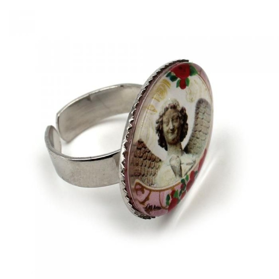 Bague Ange Au Sourire Et Roses Rouges | CATHEDRALE de reims Wholesale