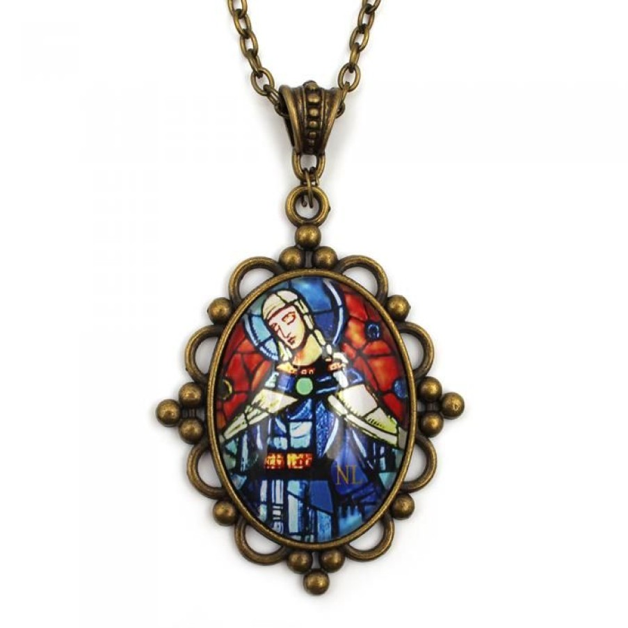 Collier Medaillon Ovale Facon Bijou Ancien, Vierge | CATHEDRALE de reims Wholesale