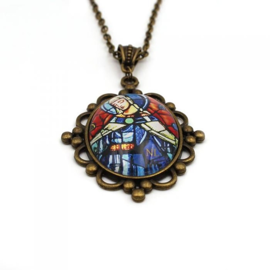 Collier Medaillon Ovale Facon Bijou Ancien, Vierge | CATHEDRALE de reims Wholesale