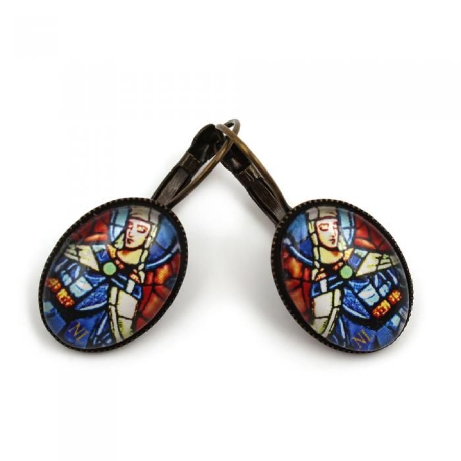 Boucles D'Oreilles Dormeuses Ovales, Vierge | CATHEDRALE de reims Clearance