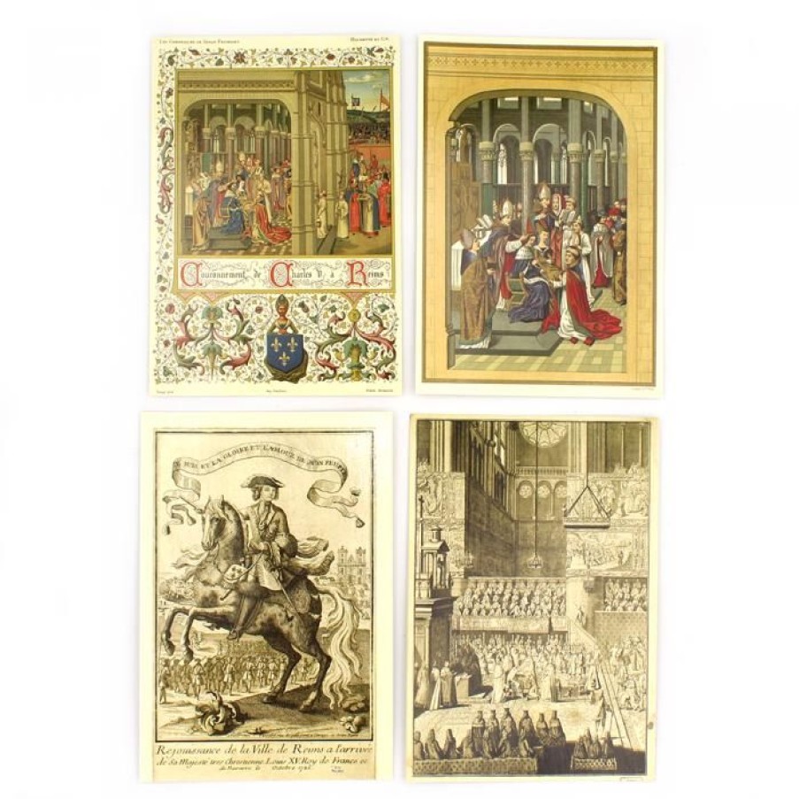 Lot De 10 Cartes Postales Sur Les Sacres | CATHEDRALE de reims Clearance