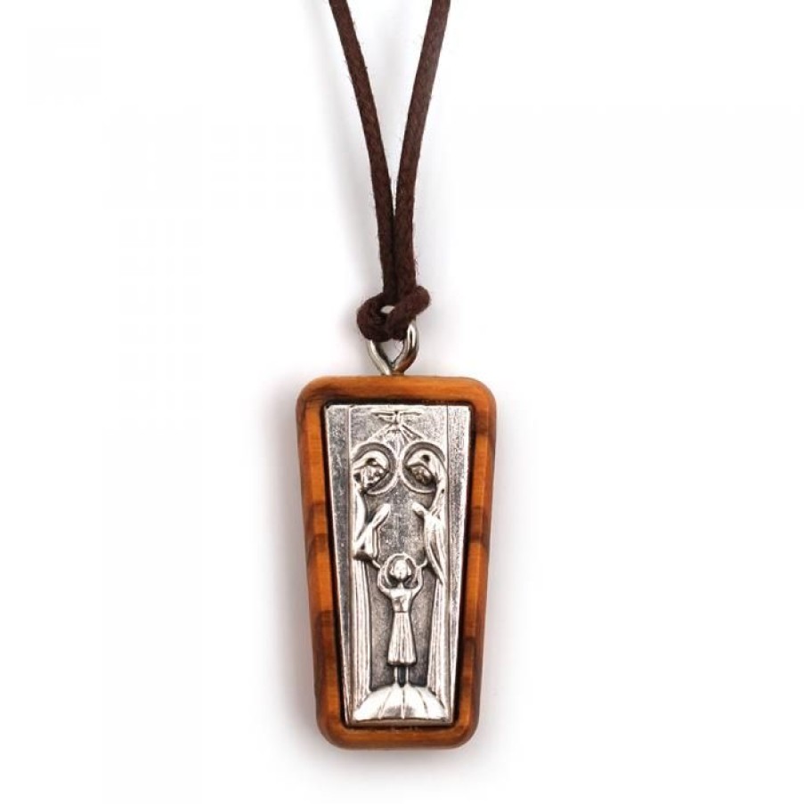 Pendentif Sainte Famille Metal Et Bois D'Olivier | CATHEDRALE de reims Clearance