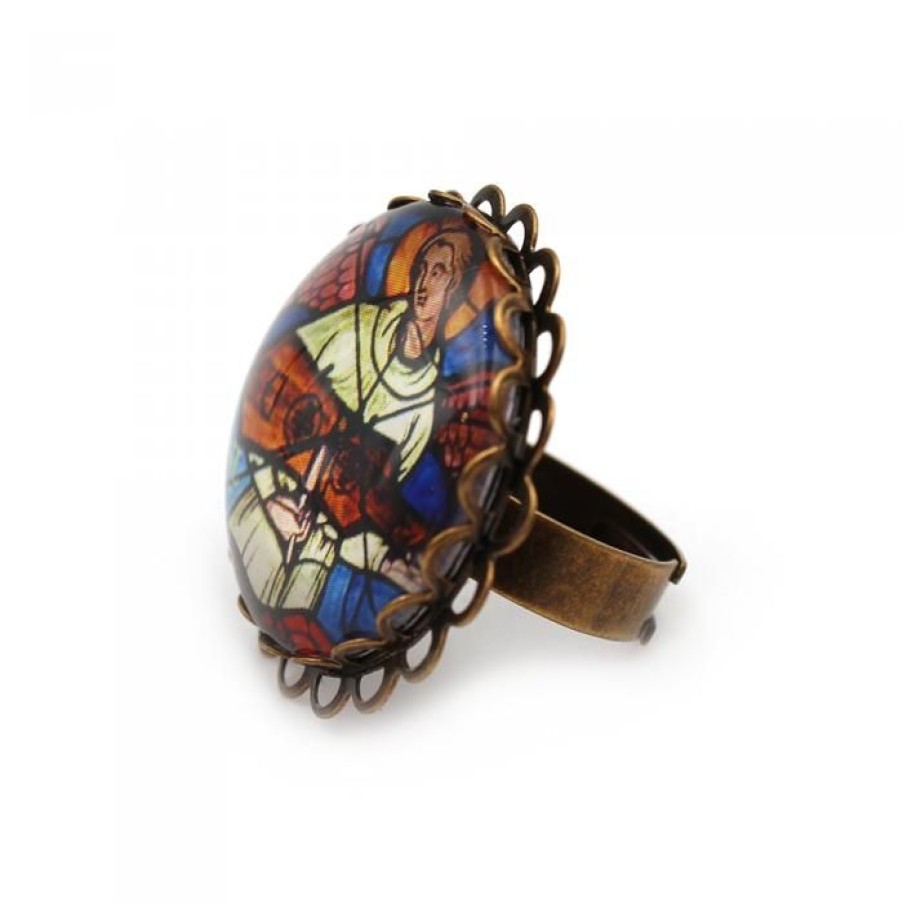 Bague Ronde Cabochon, Contour Dentele, Ange | CATHEDRALE de reims Online