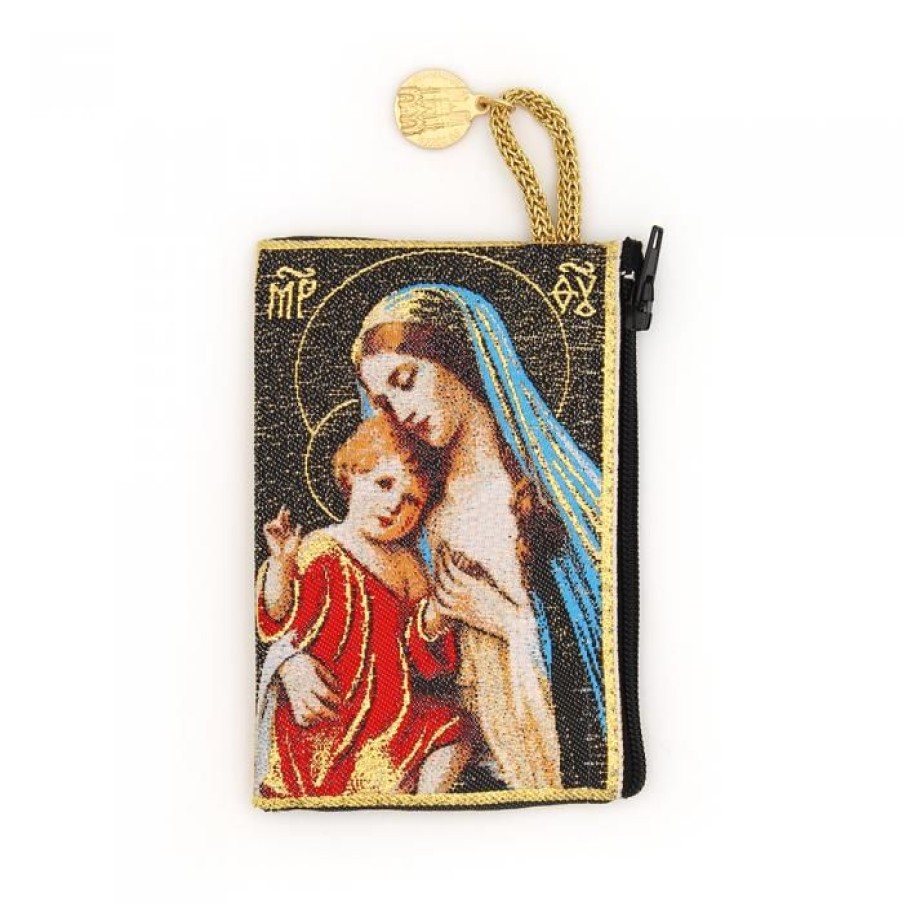 Pochette Icone Vierge A L'Enfant, Fond Noir | CATHEDRALE de reims Online