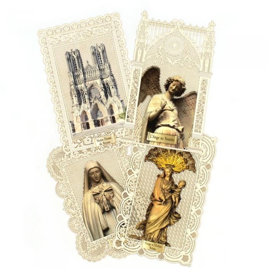 Lot De 4 Cartes Dentelle | CATHEDRALE de reims Online